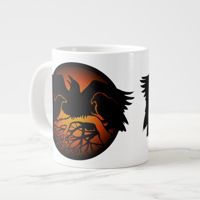 Taza De Café Gigante Raven Art Mug Wild Bird Café Mug Raven Cup (Izquierda)