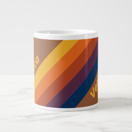 Taza De Café Gigante Rayas de Arcilla Secadas al Sol con Nombre