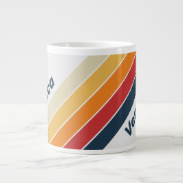 Taza De Café Gigante Rayas de Arcoíris Descoloridas Vintage con Nombre