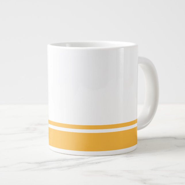 Taza De Café Gigante Rayas de Carreras del borde inferior amarillo cáli (Derecha)