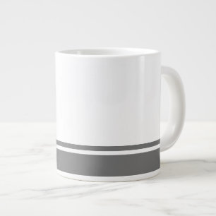 Taza De Café Gigante Rayas de Carreras del borde inferior gris oscuro b