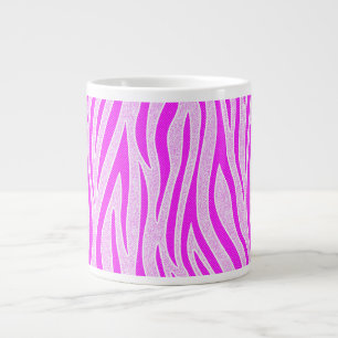 Taza De Café Gigante Rayas de cebra en una impresión de safari rosa en