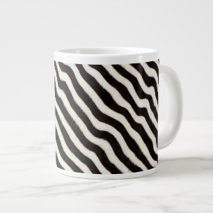 Taza De Café Gigante Rayas de cebra Salvaje Negro Blanco Aspecto de Pel