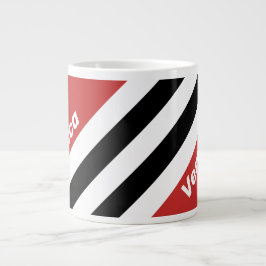 Taza De Café Gigante Rayas de cebra urbanas retro con nombre