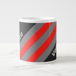 Taza De Café Gigante Rayas de Cielo Tormentoso Retro con Nombre