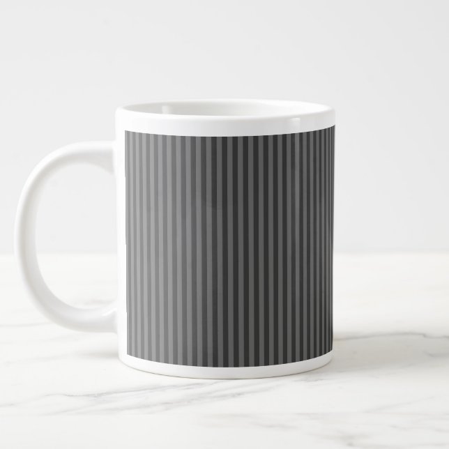 Taza De Café Gigante Rayas De Gris (Izquierda)