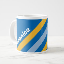 Taza De Café Gigante Rayas de la Orilla con Nombre