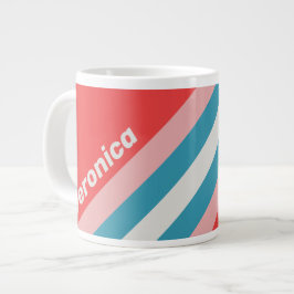 Taza De Café Gigante Rayas de Labial Antiguo con Nombre