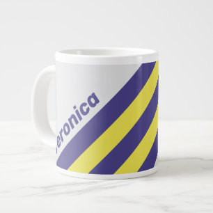 Taza De Café Gigante Rayas de Limón y Uva Eléctricas Retro con Nombre