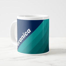 Taza De Café Gigante Rayas de Marea del Océano con Nombre