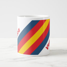 Taza De Café Gigante Rayas de Montaña Retro con Nombre