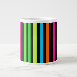 Taza De Café Gigante Rayas de neón