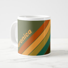 Taza De Café Gigante Rayas de Pantano del Bosque Antiguo con Nombre