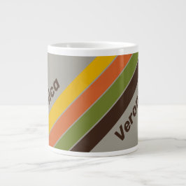 Taza De Café Gigante Rayas de Sunset Clover con Nombre