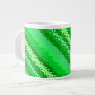 Taza De Café Gigante Rayas de vidrio - tonos verde esmeralda