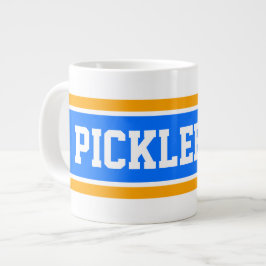 Taza De Café Gigante Rayas naranjas azul brillante atléticas de PICKLEB