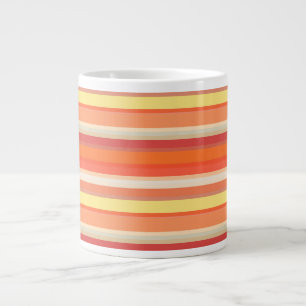 Taza De Café Gigante Rayas naranjas rojas lindas
