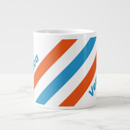 Taza De Café Gigante Rayas Nostálgicas de Verano con Nombre