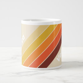Taza De Café Gigante Rayas Retro con Nombre
