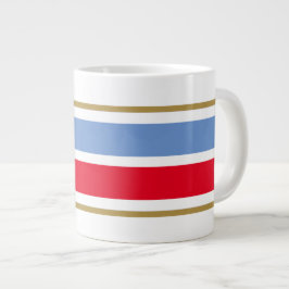 Taza De Café Gigante Rayas Rojas Blancas Verano Azules Deportivas