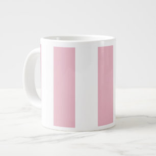 Taza De Café Gigante Rayas rosas, franjas blancas, patrón rayado