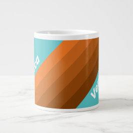 Taza De Café Gigante Rayas turquesas del desierto con nombre