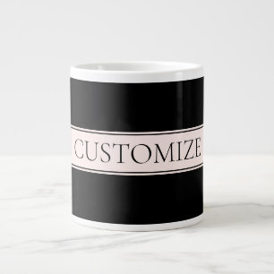 Taza De Café Gigante Rayo Rubor rosa claro y texto editable elegante