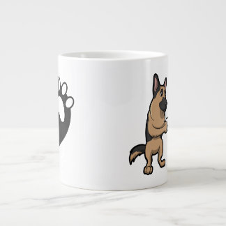 Taza De Café Gigante Raza de perro pastor alemana y café por las mañana