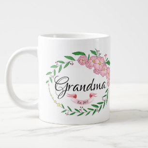 Taza De Café Gigante Razas de flores establecidas por la abuela persona
