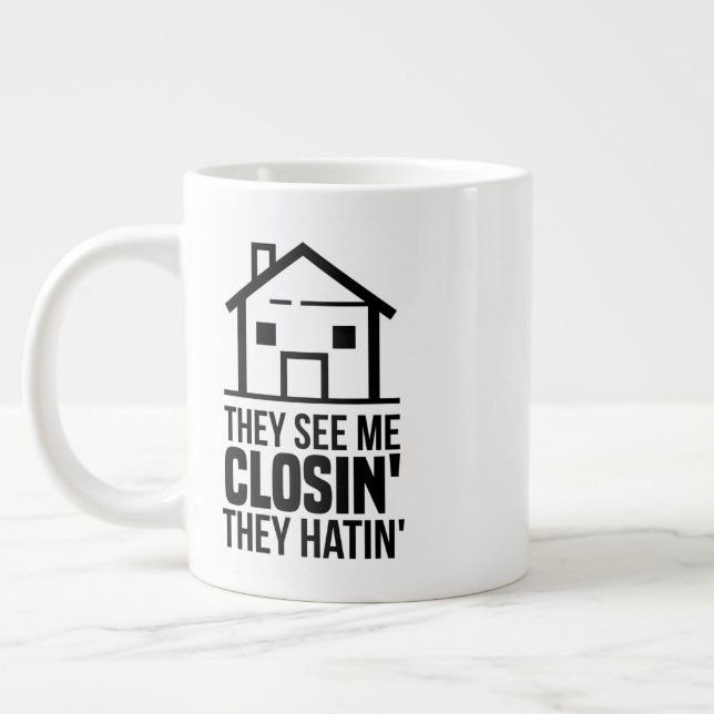 Taza De Café Gigante Realtor Me Ven Cerrando Agente Inmobiliario (Izquierda)