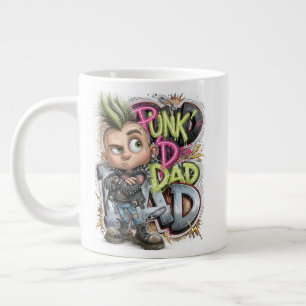 Taza De Café Gigante Rebelión de Papá Punk Verde