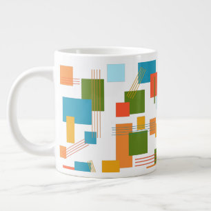 Taza De Café Gigante Rectángulos y líneas abstractos