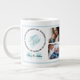 Taza De Café Gigante Recuerdo Personalizado Minimalista Azul para el Pr