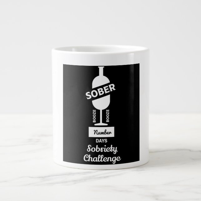 Taza De Café Gigante Recuperación de adictos alcohólicos AF Sober (Frente)