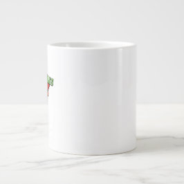 Taza De Café Gigante Red and Yellow Squares with Green the Circles Text