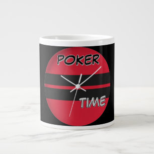 Taza De Café Gigante Red Black de tiempo de póker