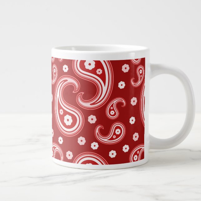 Taza De Café Gigante Red Paisley (Derecha)