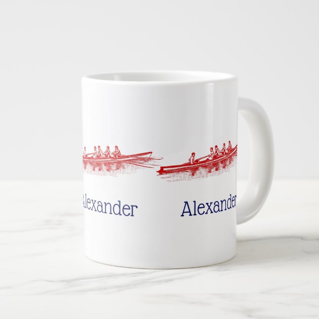 Taza De Café Gigante Red Rowing Rowers Equipo Deportes Acuáticos (Derecha)
