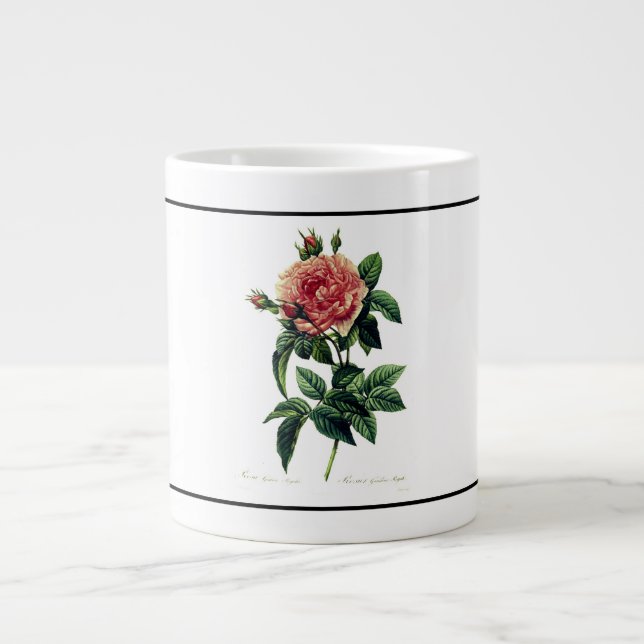 Taza De Café Gigante REDUCIR LA PINTURA DEL ROSA ESPRESSO Mug PERSONALI (Frente)