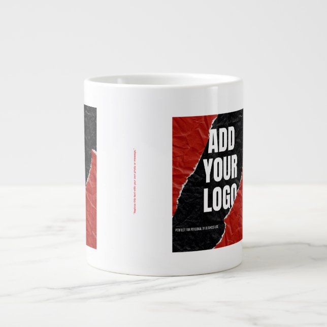 Taza De Café Gigante Reemplaza este texto con tu propia foto o mensaje (Frente)