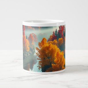 Taza De Café Gigante Reflexión serena de la orilla del río Arte de la n