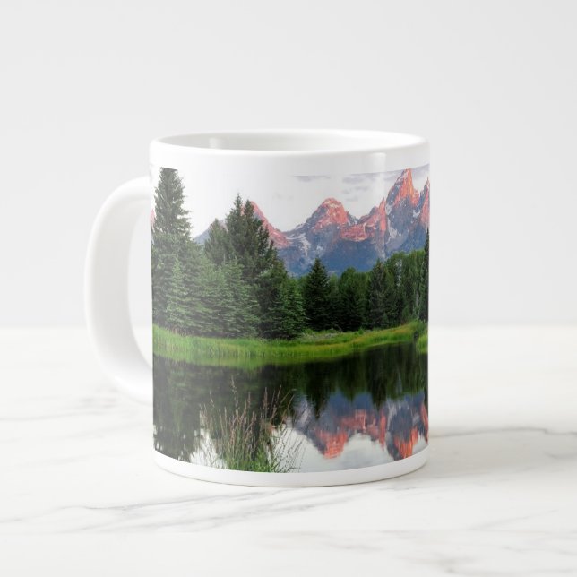 Taza De Café Gigante Reflexiones magníficas de Teton sobre la charca (Izquierda)