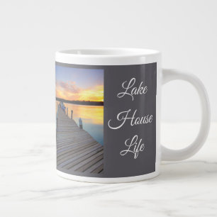Taza De Café Gigante Regalo de bienestar tranquilo al atardecer de Lake