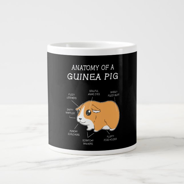 Taza De Café Gigante Regalo de cerdo guineano| Anatomía De Un Cerdo De  (Frente)