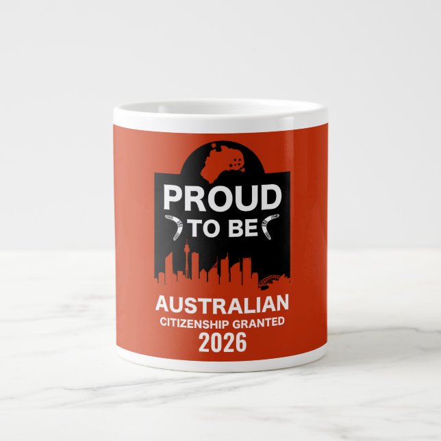 Taza De Café Gigante Regalo de ciudadanía australiana (Frente)