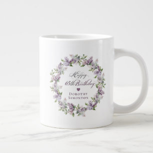 Taza De Café Gigante Regalo de cumpleaños 65 personalizado Lilac morado