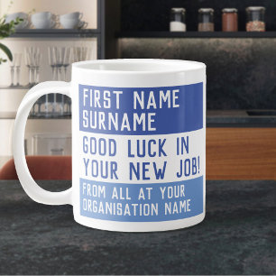 Taza De Café Gigante Regalo de Despedida - Buena Suerte en tu Nuevo Tra