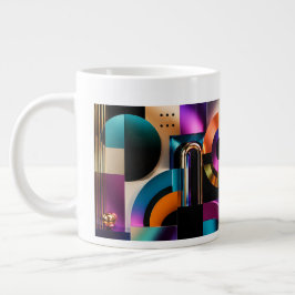 Taza De Café Gigante Regalo de diseño de formas geométricas abstractas