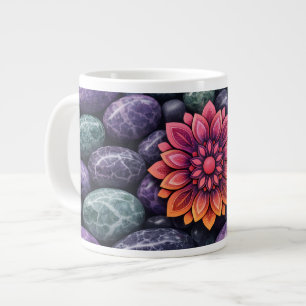 TAZA DE CAFÉ GIGANTE REGALO DE FLOR MODERNA Y COLORIDA PARA HIJA HERMAN