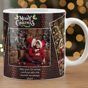 Taza De Café Gigante Regalo de foto familiar personalizada con Feliz Na